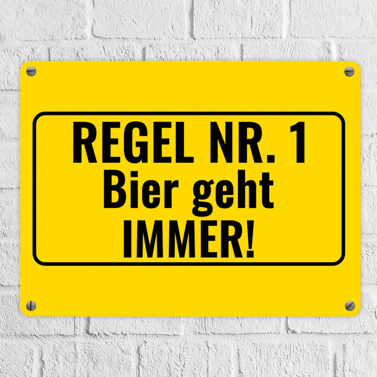 Metallschild in 15x20 cm mit Alkohol-Spruch 7 Bier sind auch ein Schnitzel