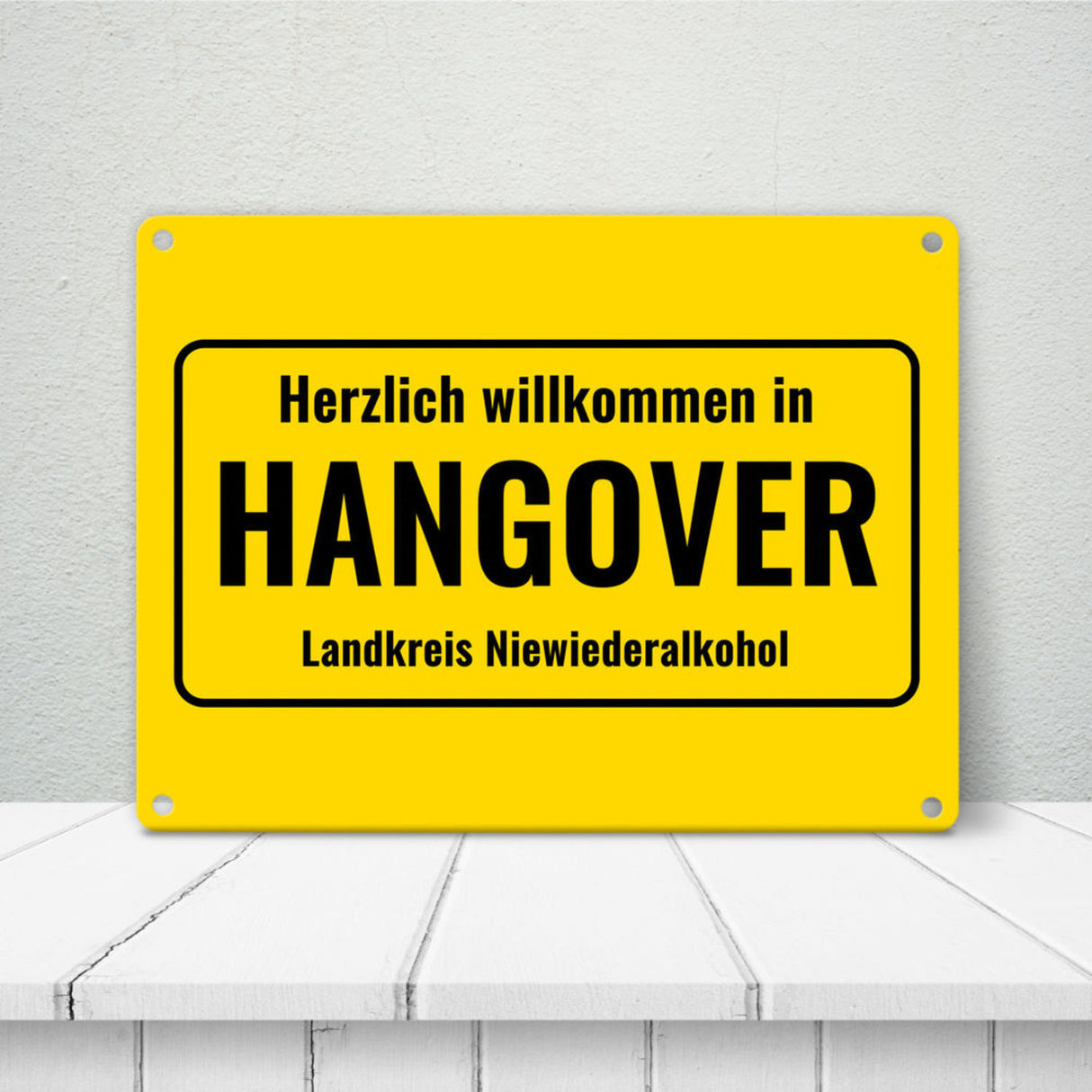 Metallschild in 15x20 cm mit Alkohol-Spruch 7 Bier sind auch ein Schnitzel