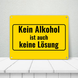 Metallschild in 15x20 cm mit Alkohol-Spruch 7 Bier sind auch ein Schnitzel