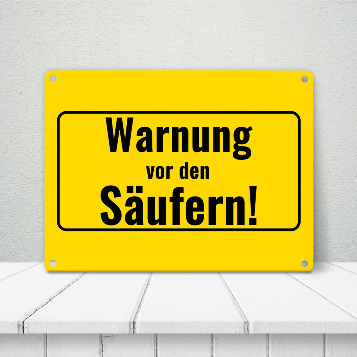 Metallschild in 15x20 cm mit Alkohol-Spruch 7 Bier sind auch ein Schnitzel
