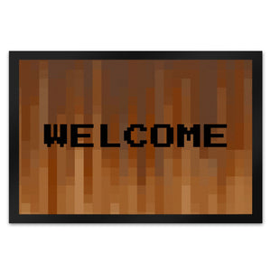 Fußmatte in 35x50 cm mit Pixelmotiv und Spruch: Crafting Room Pixel Art Zockerzimmer