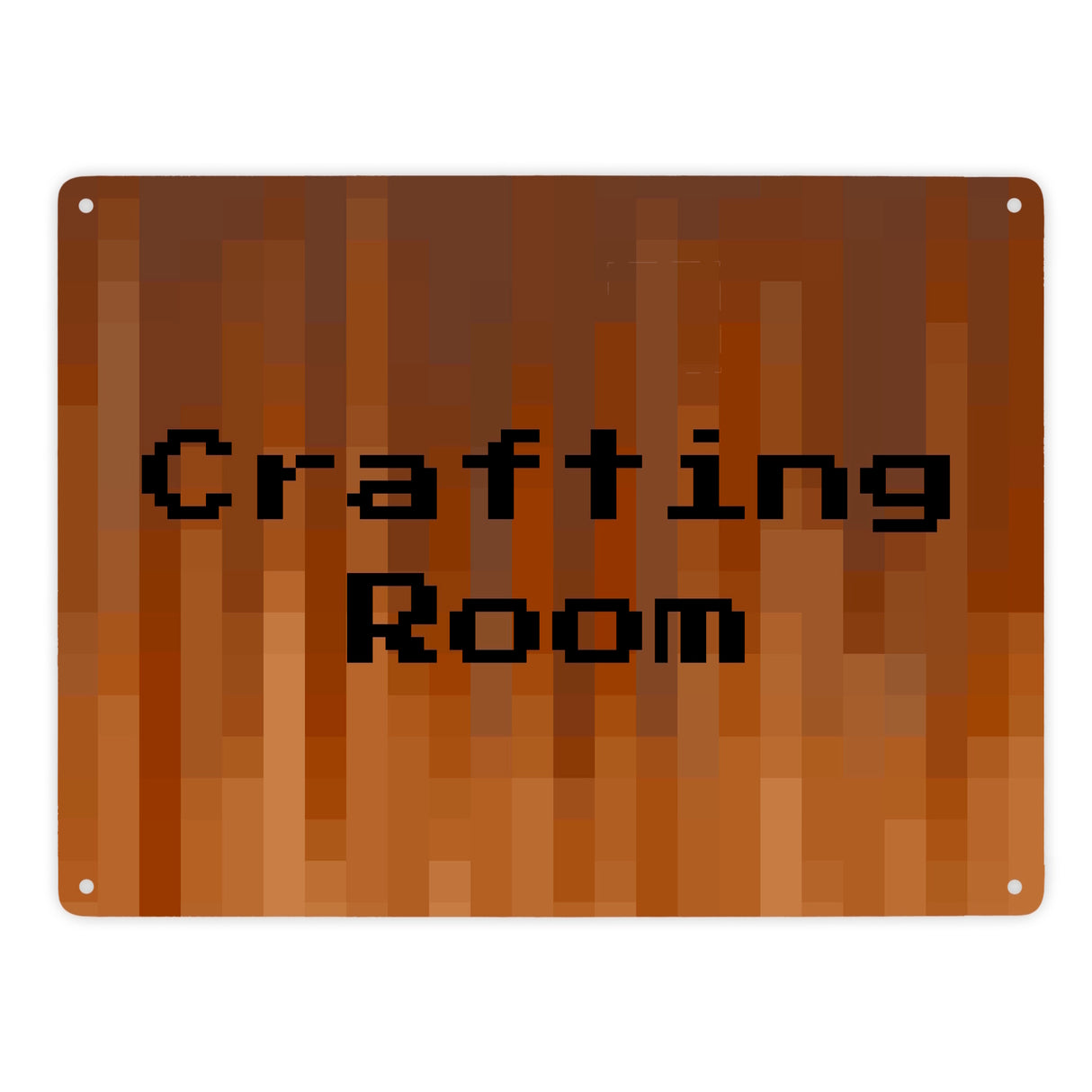 Metallschild in 15x20 cm Pixelmotiv und Spruch: Crafting Room Pixel Art Zockerzimmer