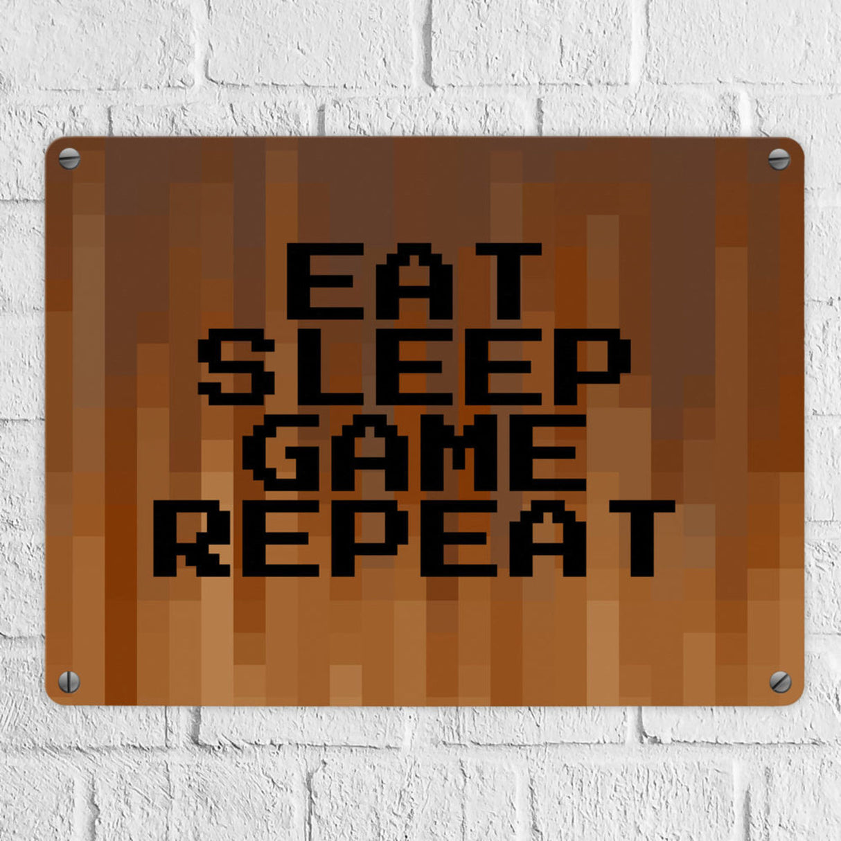 Metallschild in 15x20 cm Pixelmotiv und Spruch: Crafting Room Pixel Art Zockerzimmer