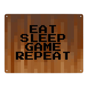 Metallschild in 15x20 cm Pixelmotiv und Spruch: Crafting Room Pixel Art Zockerzimmer