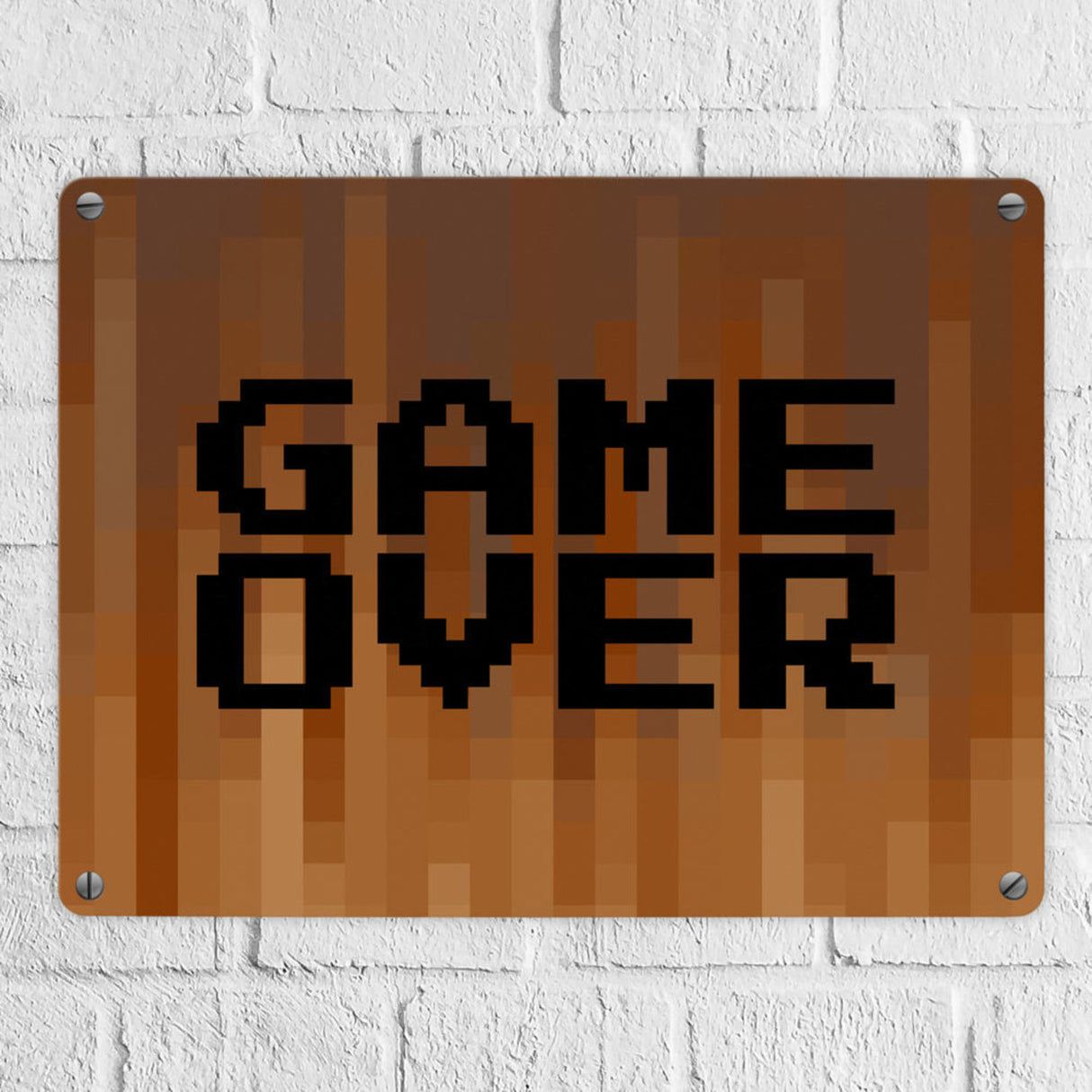 Metallschild in 15x20 cm Pixelmotiv und Spruch: Crafting Room Pixel Art Zockerzimmer
