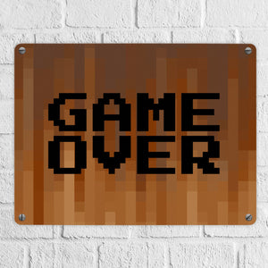 Metallschild in 15x20 cm Pixelmotiv und Spruch: Crafting Room Pixel Art Zockerzimmer