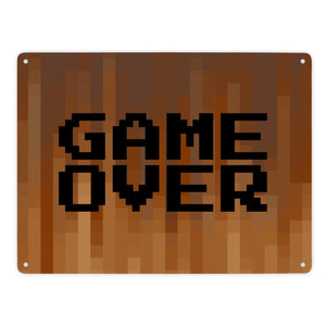 Metallschild in 15x20 cm Pixelmotiv und Spruch: Crafting Room Pixel Art Zockerzimmer