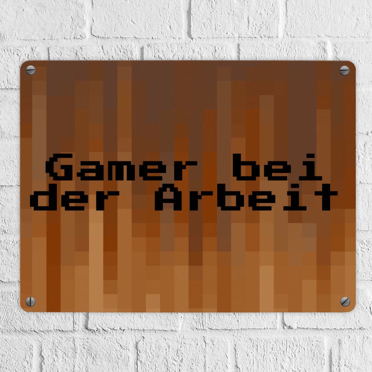 Metallschild in 15x20 cm Pixelmotiv und Spruch: Crafting Room Pixel Art Zockerzimmer