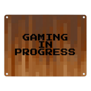 Metallschild in 15x20 cm Pixelmotiv und Spruch: Crafting Room Pixel Art Zockerzimmer