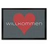 Fußmatte in 35x50 cm in dunkelgrau mit Spruch und Symbol Home und Herz