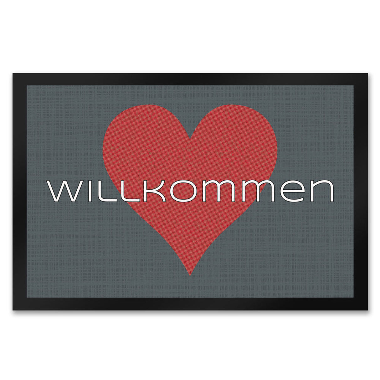 Fußmatte in 35x50 cm in dunkelgrau mit Spruch und Symbol Home und Herz