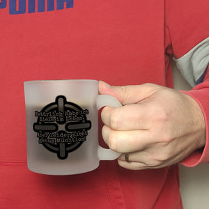 Kaffeebecher mit Spruch: Ziele im Leben, nicht genug Munition! Fadenkreuz