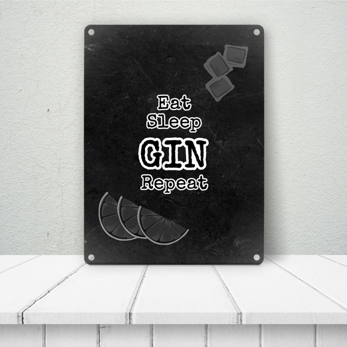 Metallschild in 15x20 cm mit Spruch Gib deinem Leben einen GIN