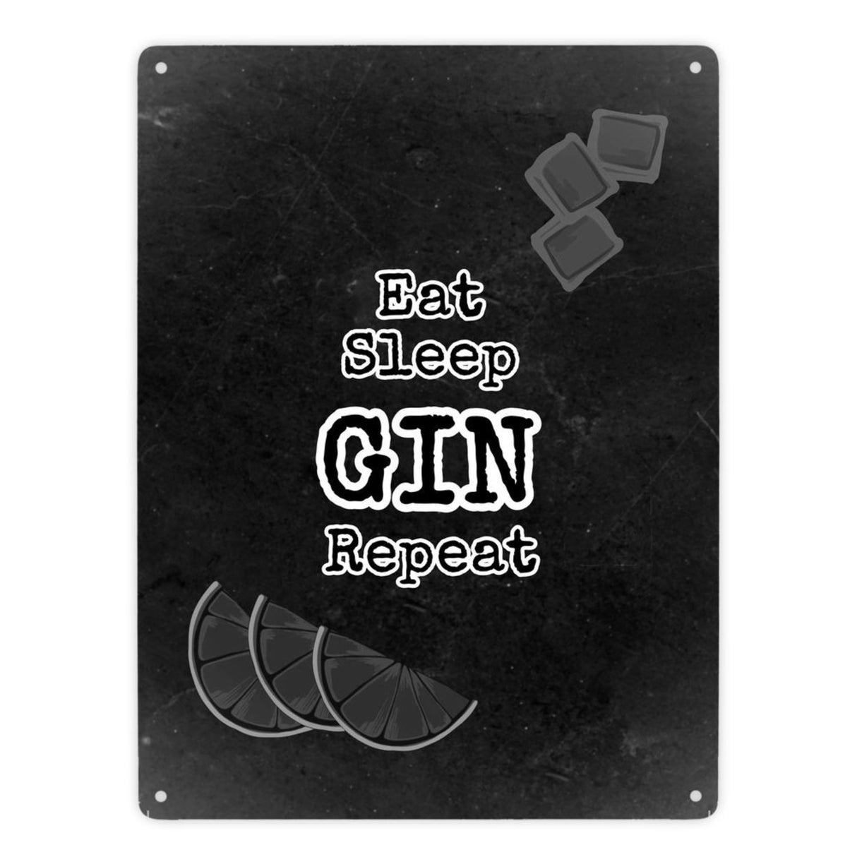 Metallschild in 15x20 cm mit Spruch Gib deinem Leben einen GIN