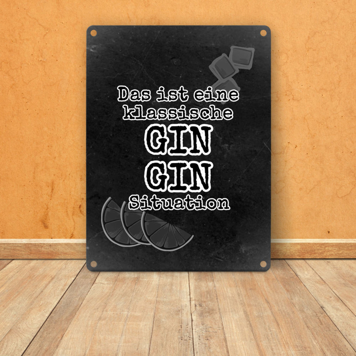Metallschild in 15x20 cm mit Spruch Gib deinem Leben einen GIN