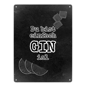 Metallschild in 15x20 cm mit Spruch Gib deinem Leben einen GIN