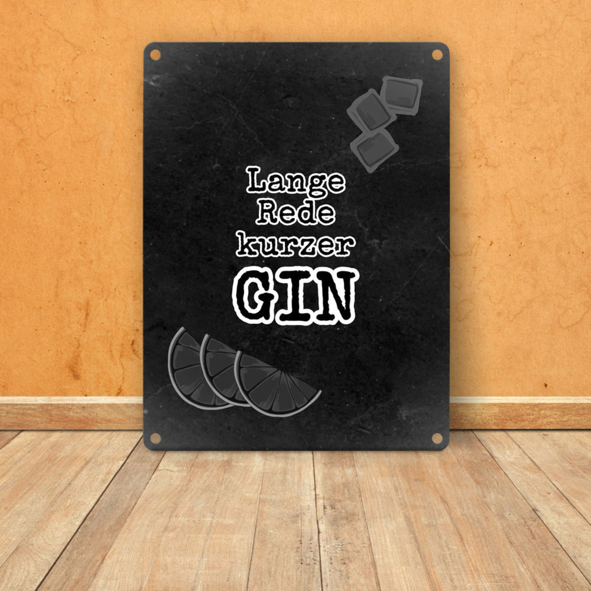 Metallschild in 15x20 cm mit Spruch Gib deinem Leben einen GIN