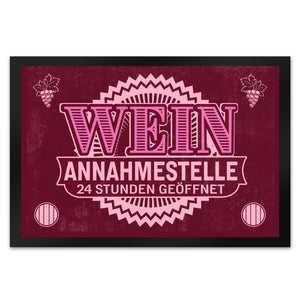 Wein Annahmestelle Fußmatte mit lustigem Spruch und Weinmotiven