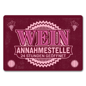 Wein Annahmestelle Fußmatte mit lustigem Spruch und Weinmotiven
