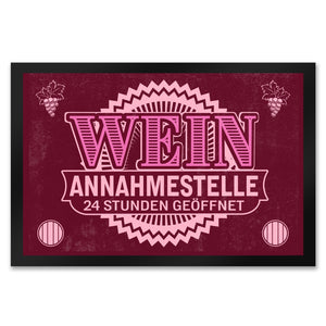 Wein Annahmestelle Fußmatte mit lustigem Spruch und Weinmotiven
