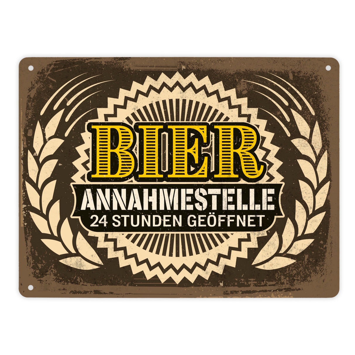 Bier Annahmestelle Metallschild mit coolem Spruch und Biermotiven Alkohol Männer