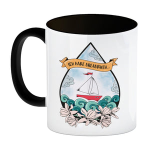 Kaffeebecher Urlaubweh mit maritimen Motiven Fernweh Nordsee Schifffahrt