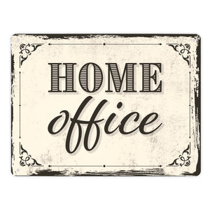 Metallschild Motiv - Homeoffice im rustikalen Stil fürs Arbeitszimmer