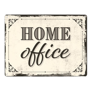 Metallschild Motiv - Homeoffice im rustikalen Stil fürs Arbeitszimmer