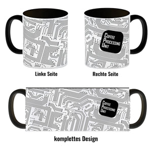 Kaffeebecher CPU Motiv - Coffee Processing Unit mit Motherboard Motiv