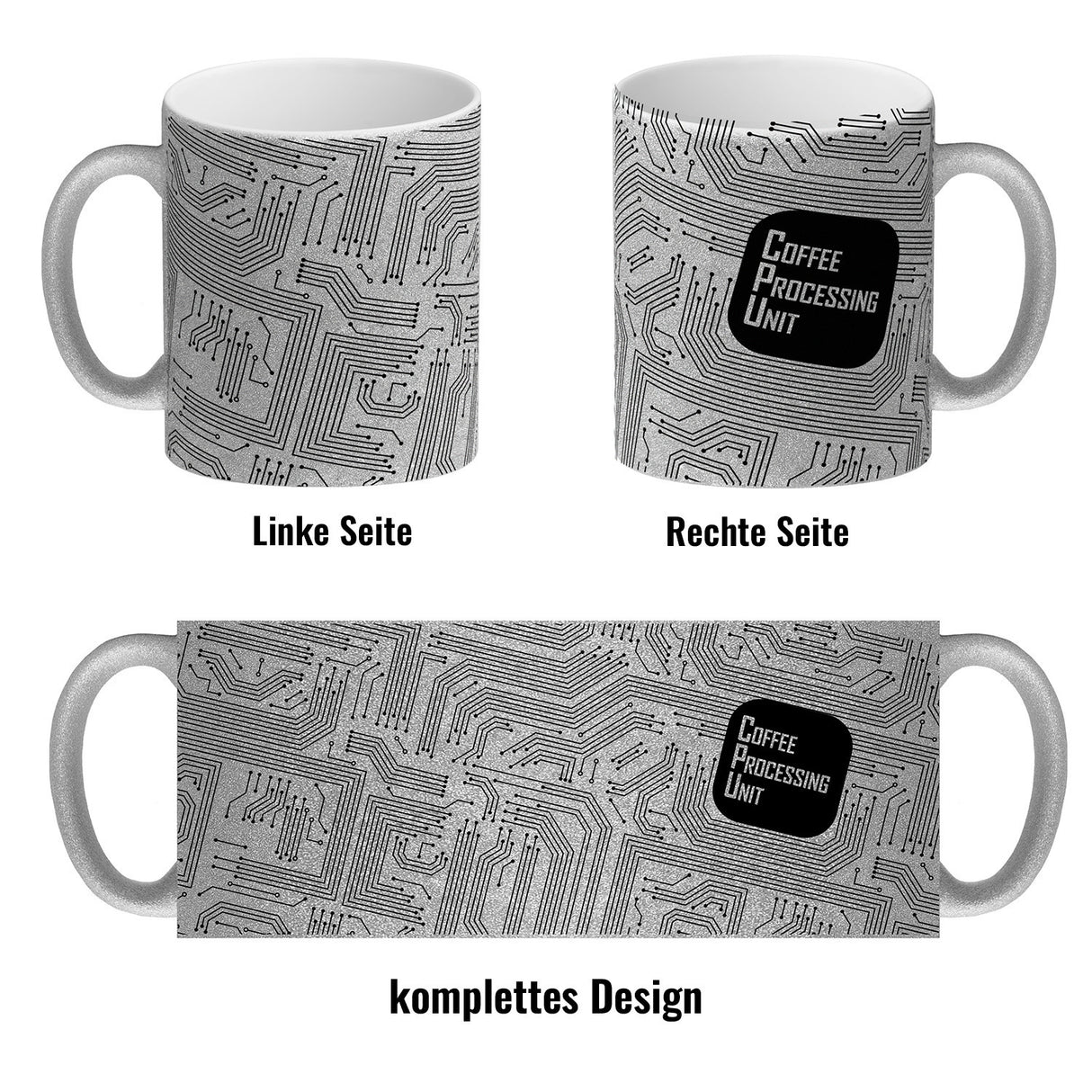 Kaffeebecher CPU Motiv - Coffee Processing Unit mit Motherboard Motiv