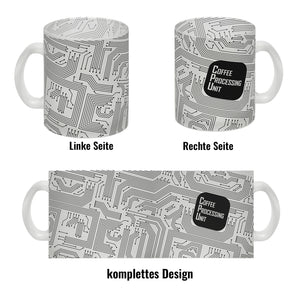 Kaffeebecher CPU Motiv - Coffee Processing Unit mit Motherboard Motiv