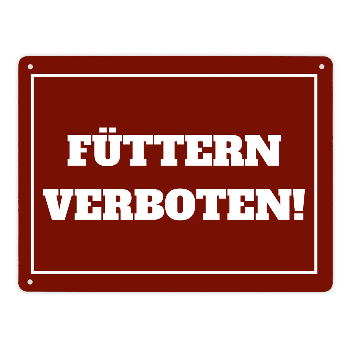 Füttern verboten Koppel-Metallschild in 15x20 cm und weiß