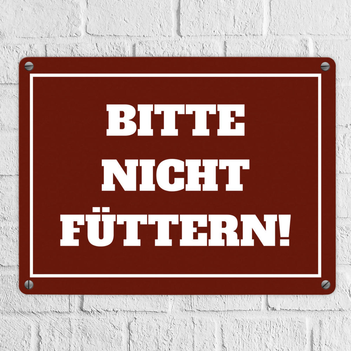 Füttern verboten Koppel-Metallschild in 15x20 cm und weiß