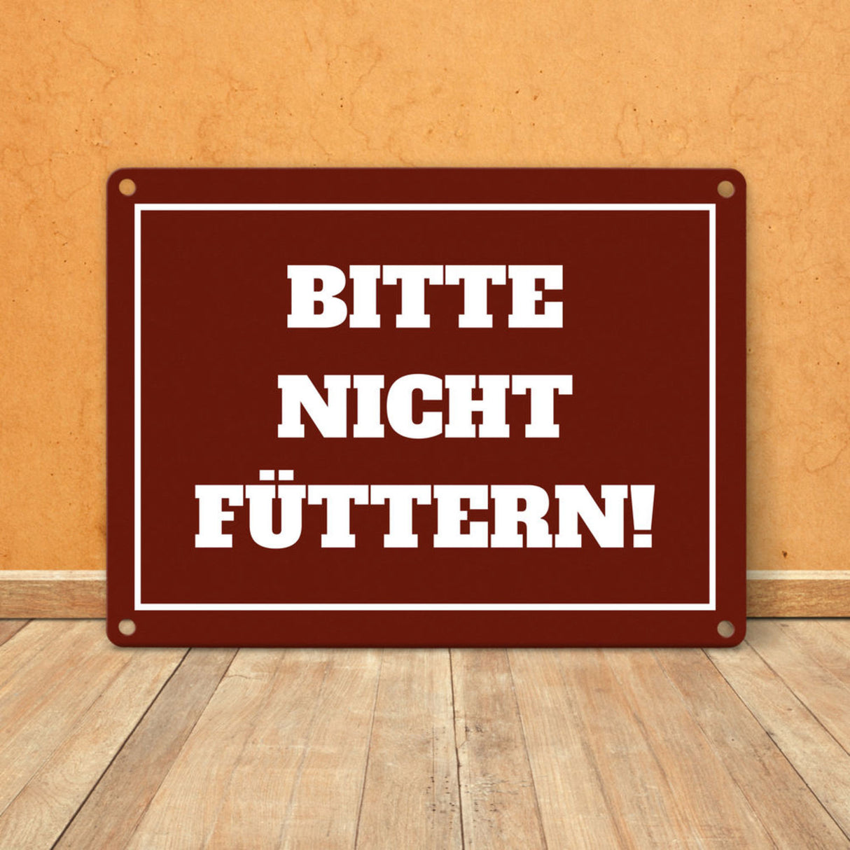Füttern verboten Koppel-Metallschild in 15x20 cm und weiß