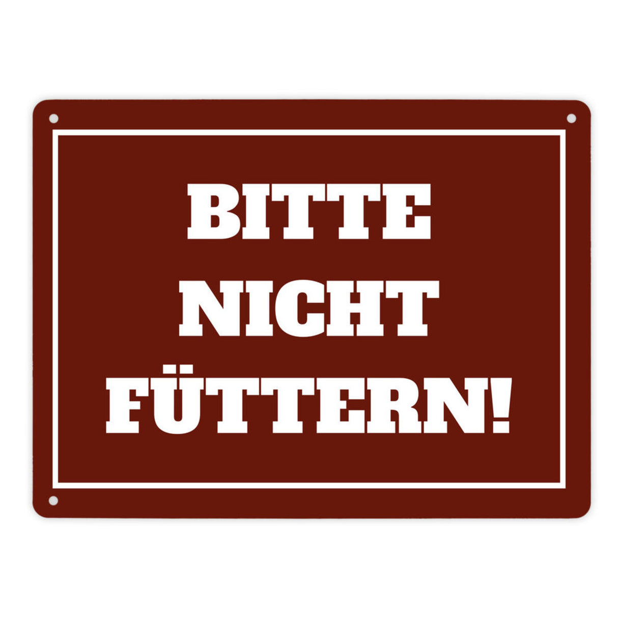 Füttern verboten Koppel-Metallschild in 15x20 cm und weiß