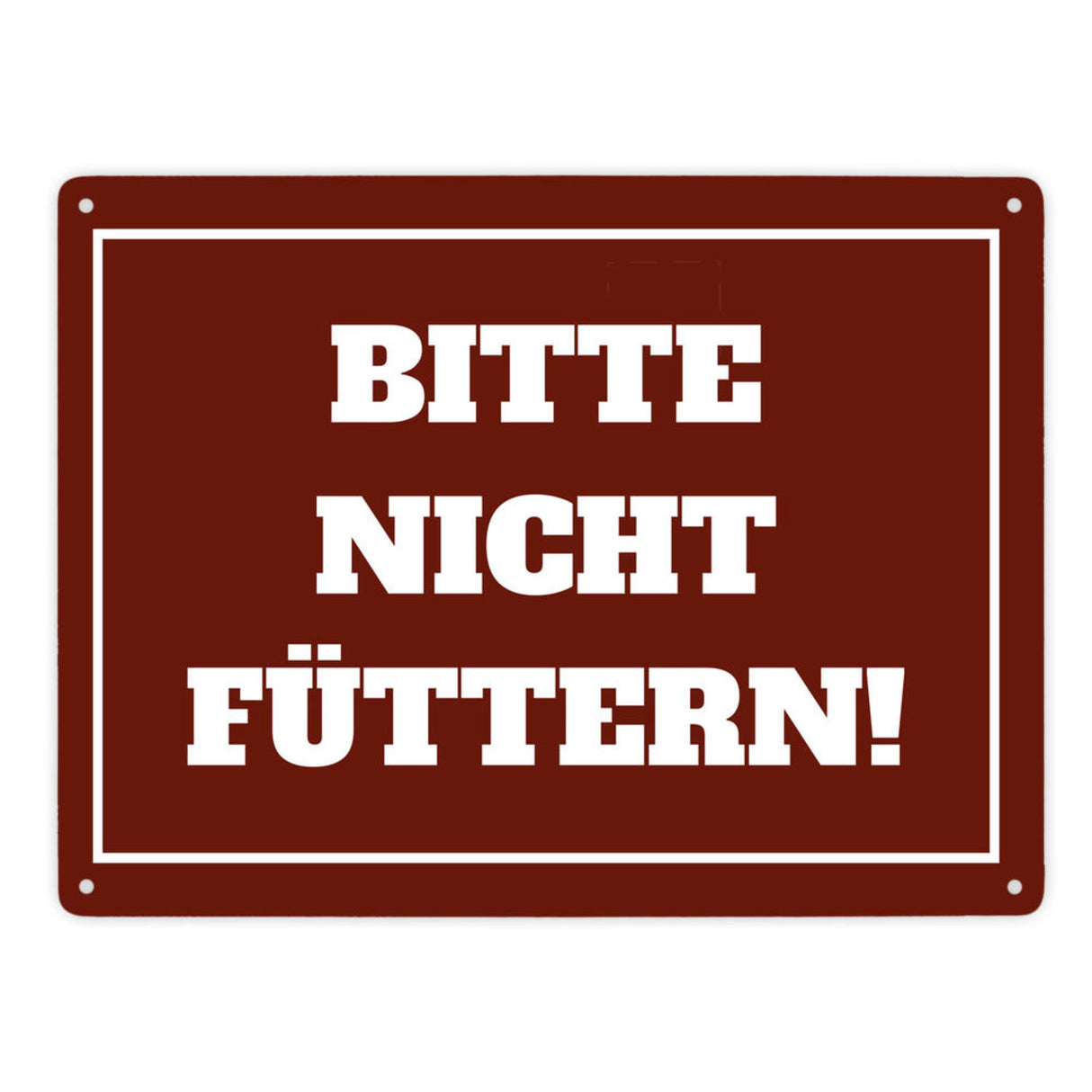 Füttern verboten Koppel-Metallschild in 15x20 cm und weiß
