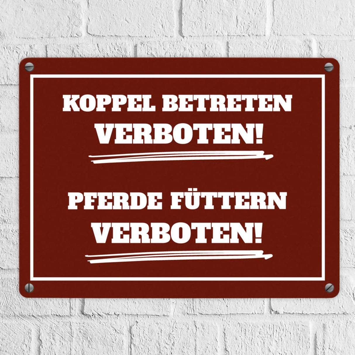 Füttern verboten Koppel-Metallschild in 15x20 cm und weiß