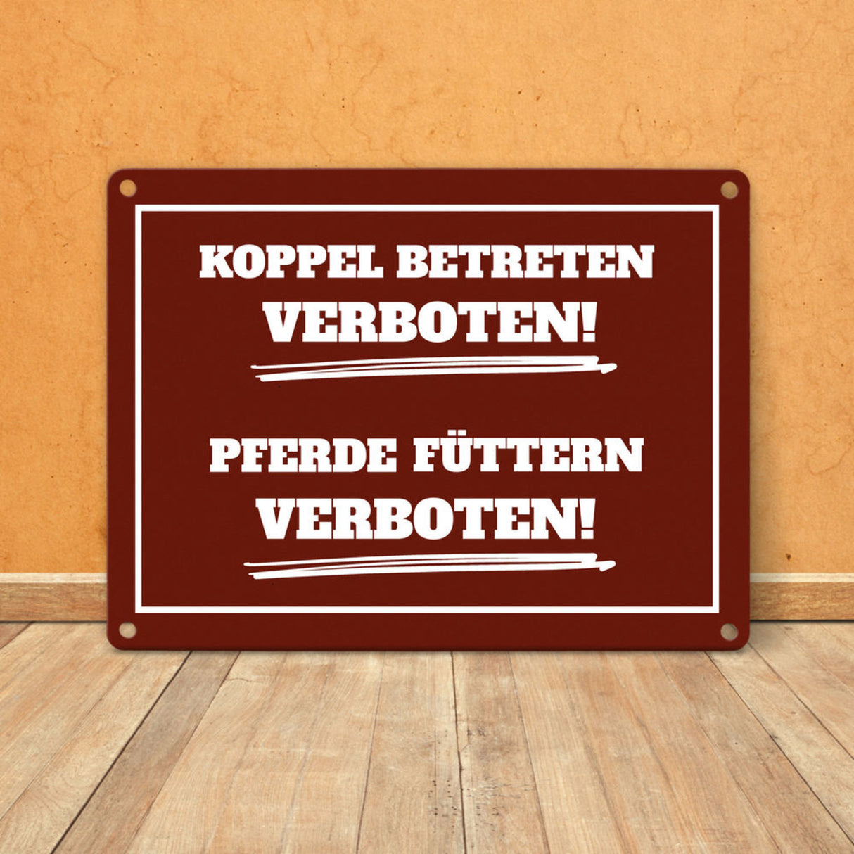 Füttern verboten Koppel-Metallschild in 15x20 cm und weiß