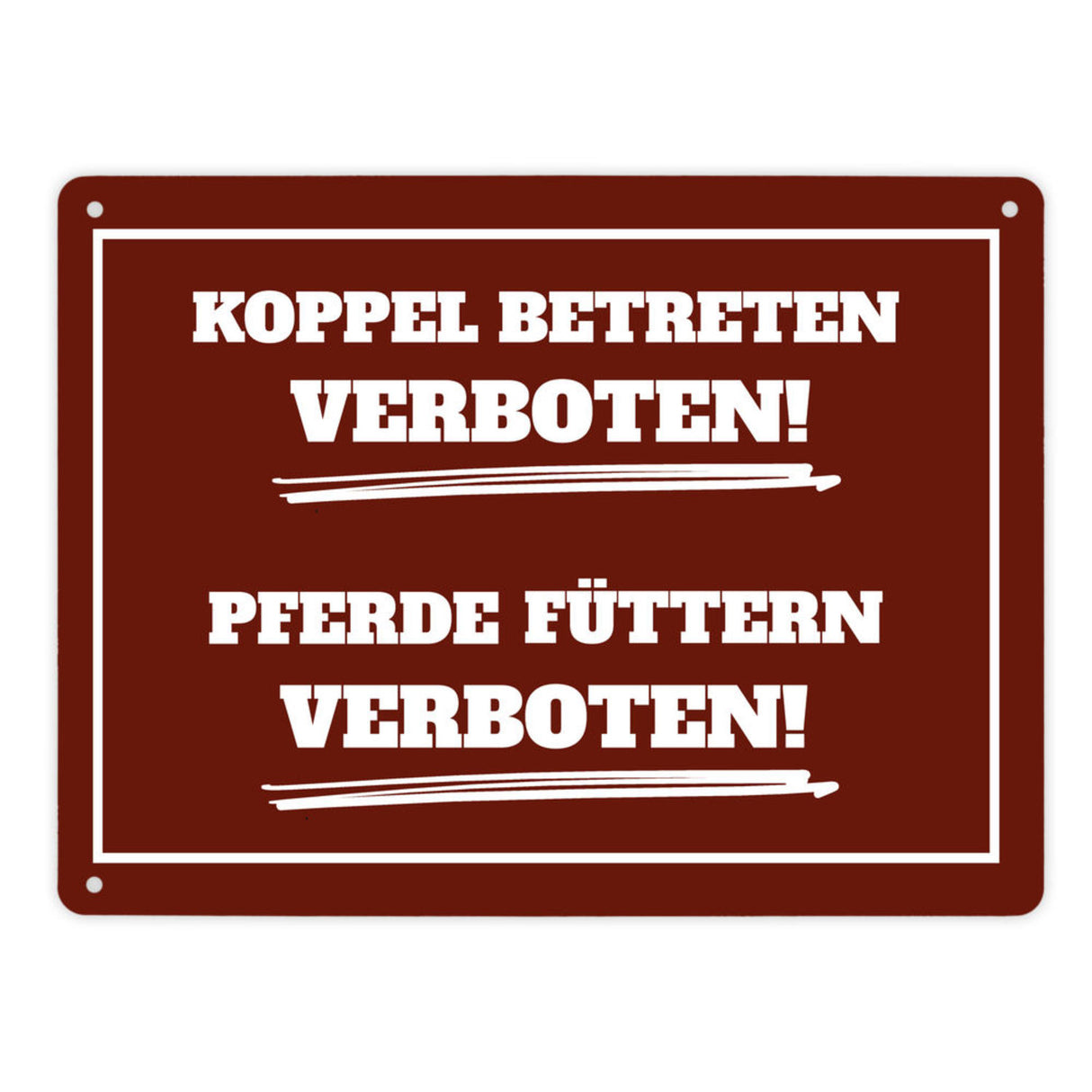 Füttern verboten Koppel-Metallschild in 15x20 cm und weiß