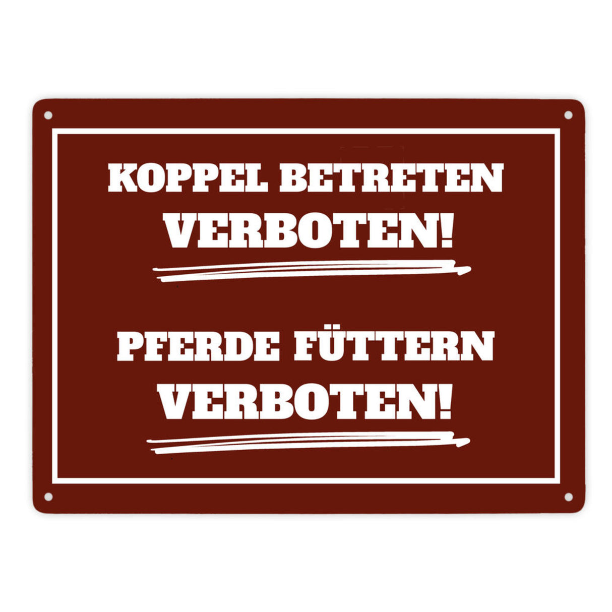 Füttern verboten Koppel-Metallschild in 15x20 cm und weiß
