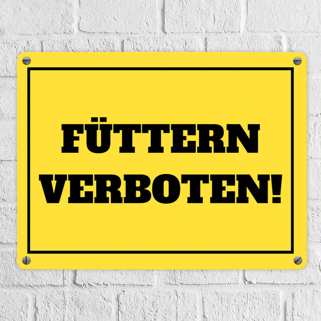 Füttern verboten Koppel-Metallschild in 15x20 cm und weiß