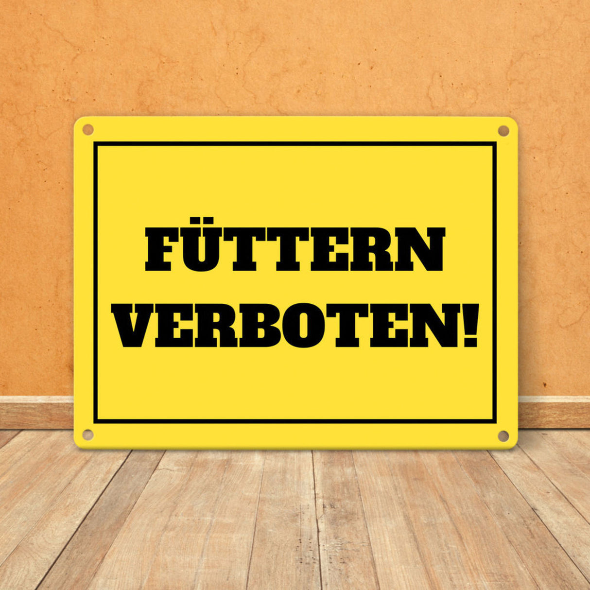 Füttern verboten Koppel-Metallschild in 15x20 cm und weiß