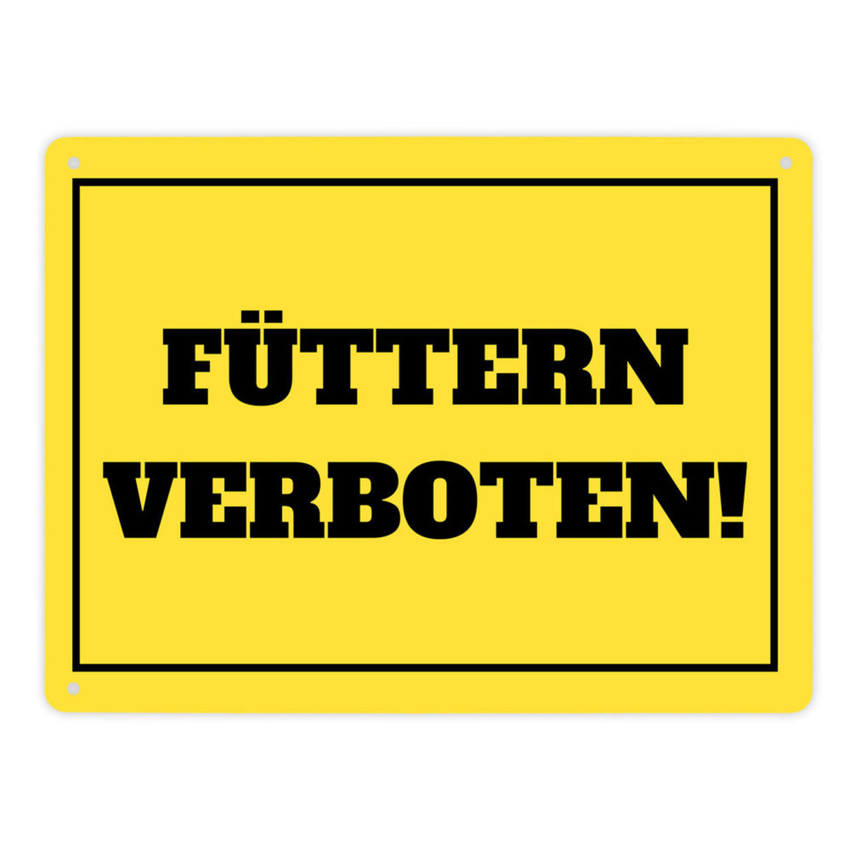 Füttern verboten Koppel-Metallschild in 15x20 cm und weiß
