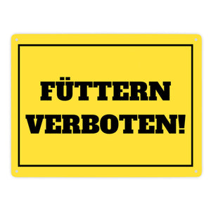 Füttern verboten Koppel-Metallschild in 15x20 cm und weiß