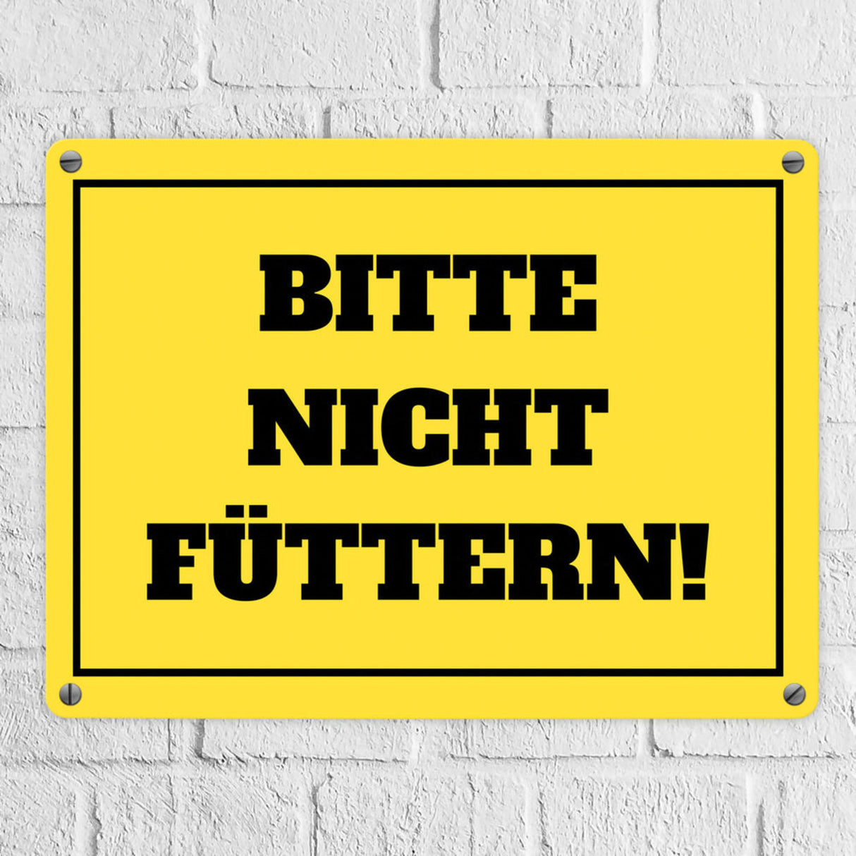 Füttern verboten Koppel-Metallschild in 15x20 cm und weiß
