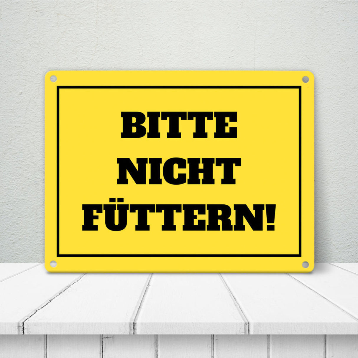 Füttern verboten Koppel-Metallschild in 15x20 cm und weiß