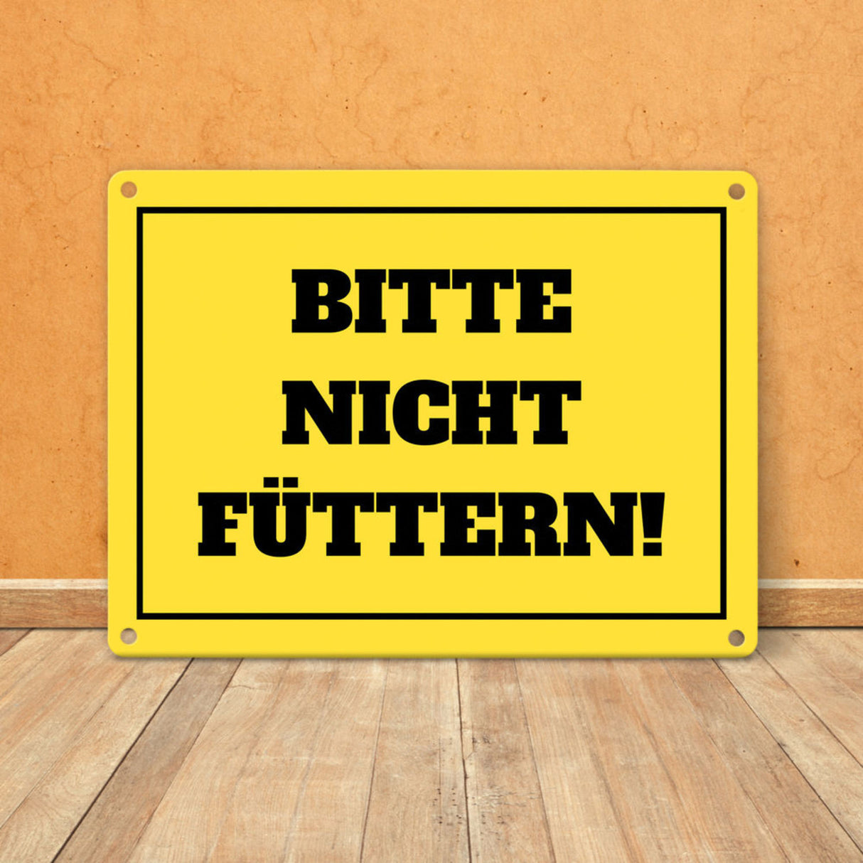 Füttern verboten Koppel-Metallschild in 15x20 cm und weiß
