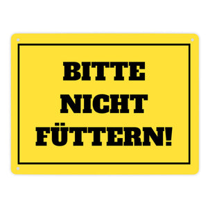 Füttern verboten Koppel-Metallschild in 15x20 cm und weiß