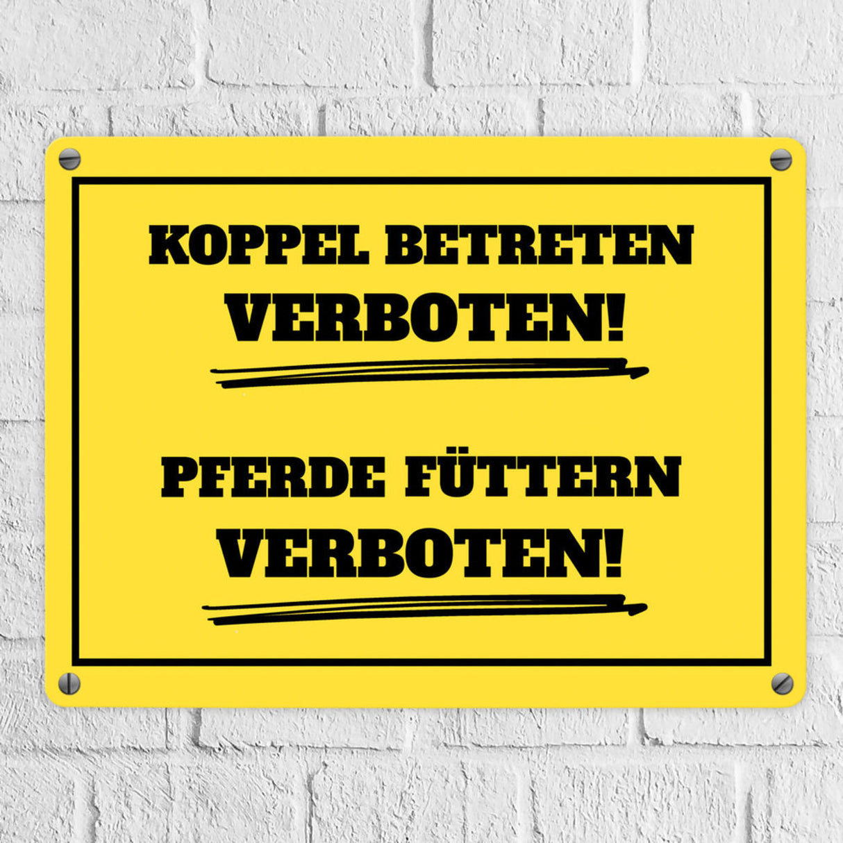 Füttern verboten Koppel-Metallschild in 15x20 cm und weiß