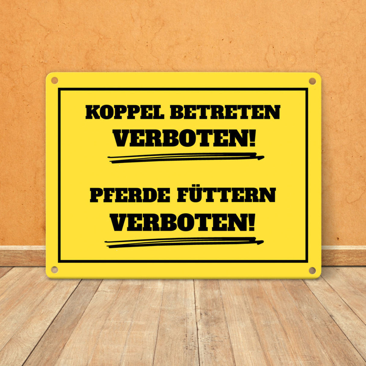 Füttern verboten Koppel-Metallschild in 15x20 cm und weiß